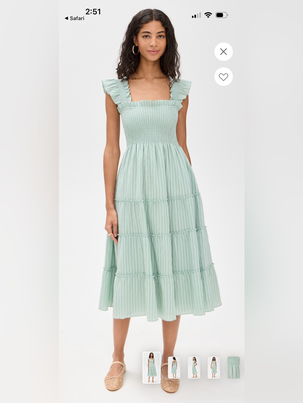 Hill House Ellie Nap Dress (Soft Green Organza Seersucker)
